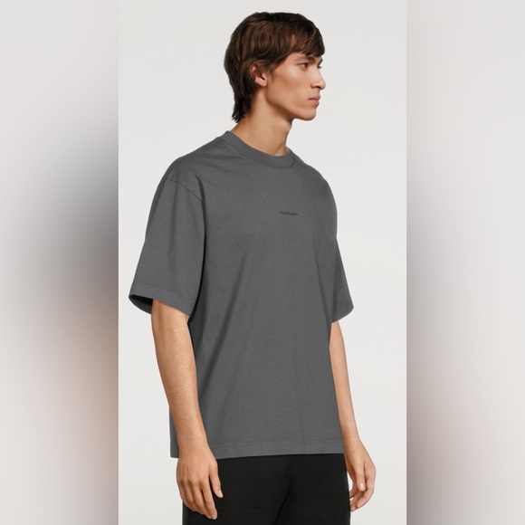 ACNE STUDIOS  Gray Men's Casual Cotton Logo T-Shirt size extra small - Picture 4 of 10